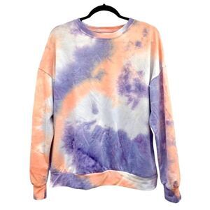 Shein Women’s Tie Dye Crewneck Long Sleeve Soft Sweatshirt Size Small